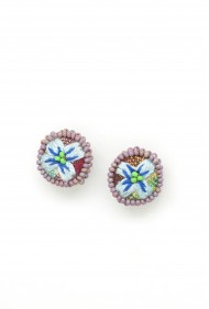 Embroidered Flower Studs